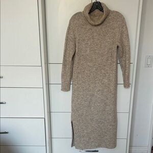 Club Monaco Beige/Taupe Turtleneck Knit Dress